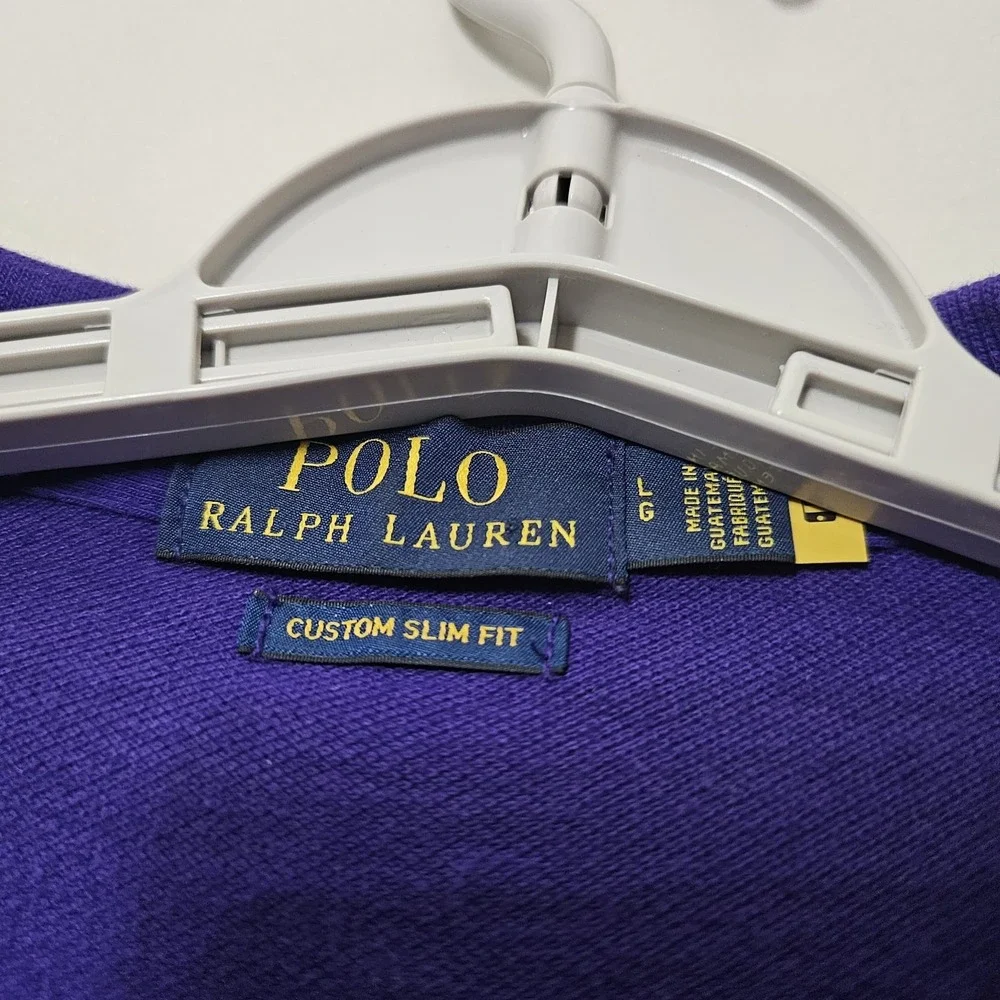 Polo Ralph Lauren Shirt Men's Size Large Big Pony New‎ York Crest Purple